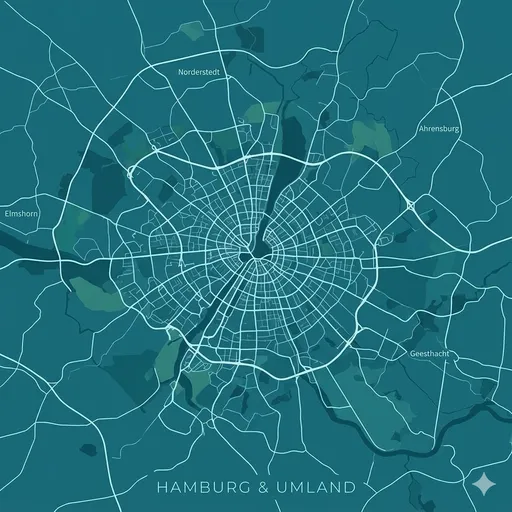 Kartenansicht von Hamburg